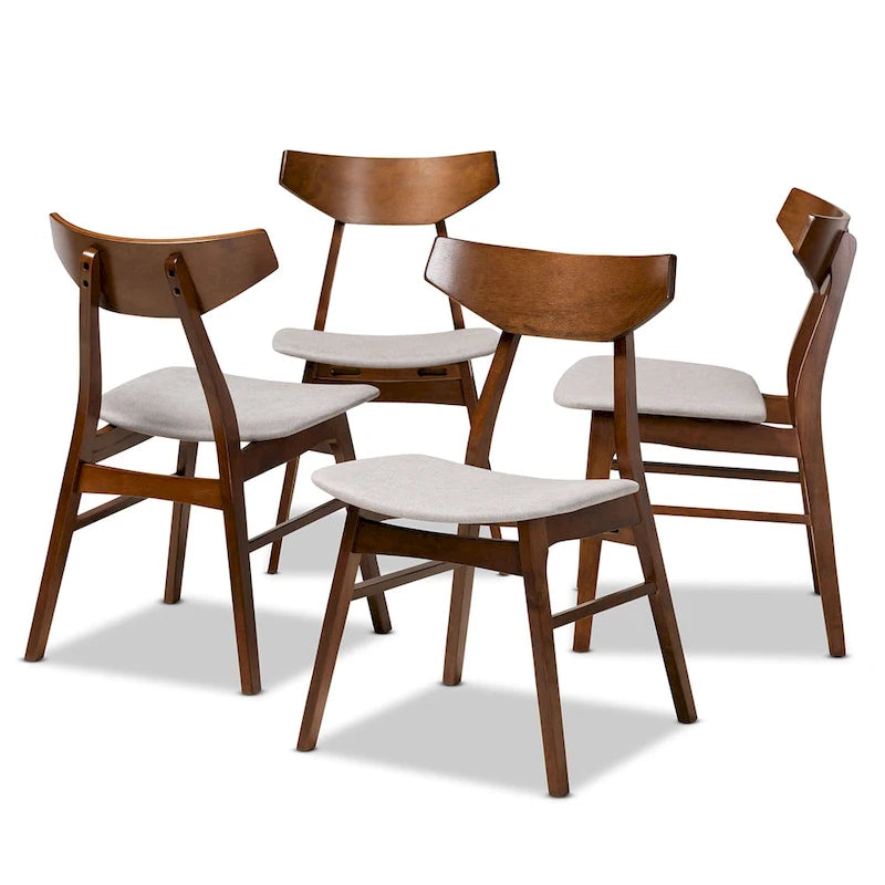 Danica Mid-Century Modern Transitional 4-Piece Dining Chair Set