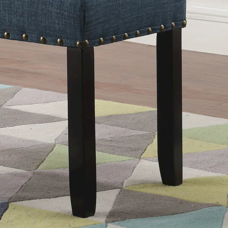 Roundhill Furniture Biony Fabric Dining Bench with Nailhead Trim