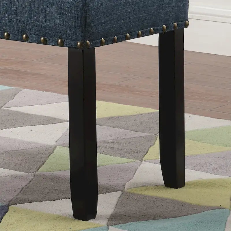 Roundhill Furniture Biony Fabric Dining Bench with Nailhead Trim