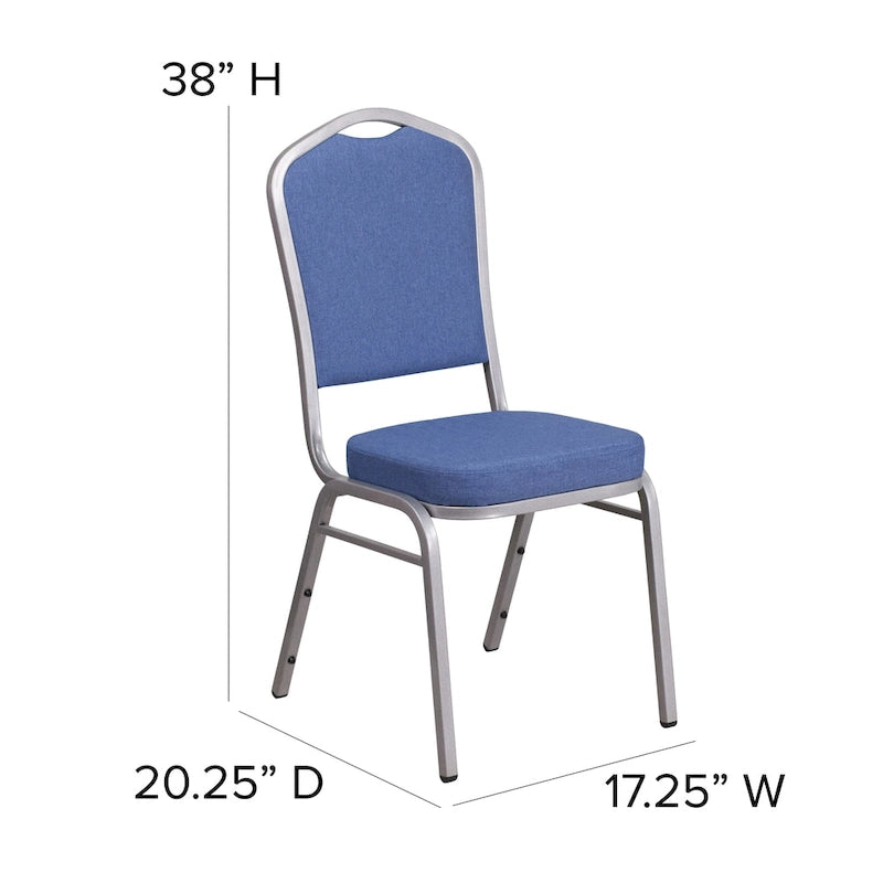 Steel/ Blue Fabric Crown Back Stacking Banquet Chair (Set of 4)