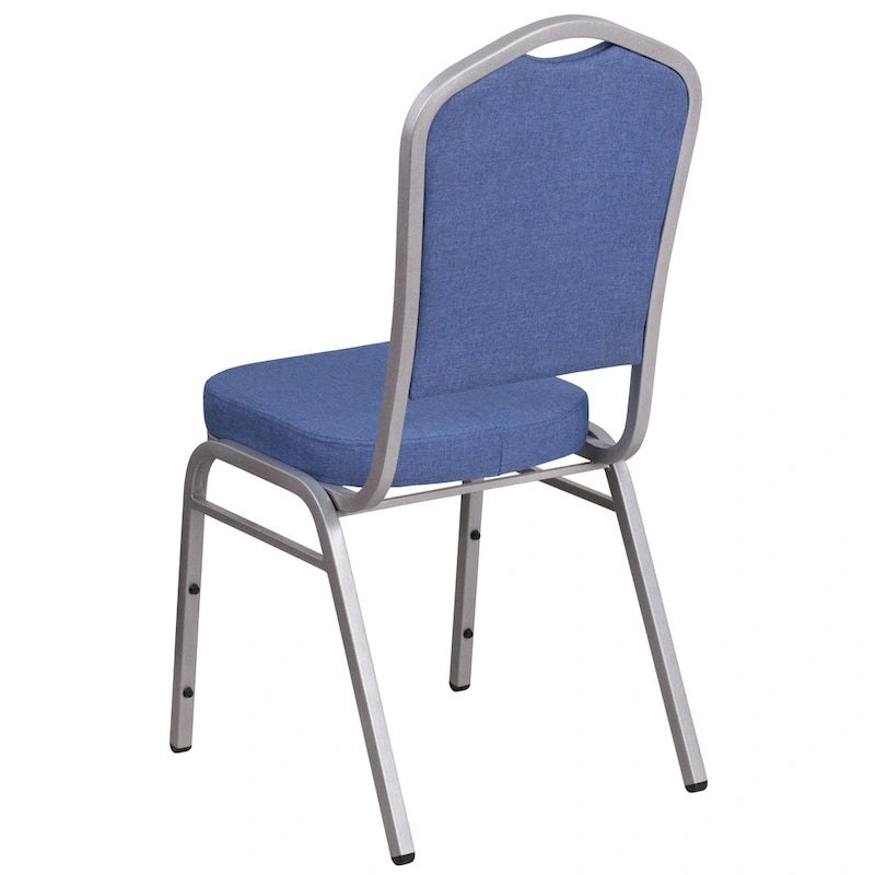 Steel/ Blue Fabric Crown Back Stacking Banquet Chair (Set of 4)