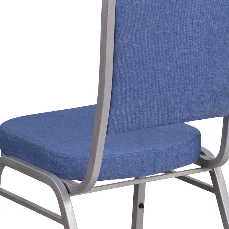 Steel/ Blue Fabric Crown Back Stacking Banquet Chair (Set of 4)