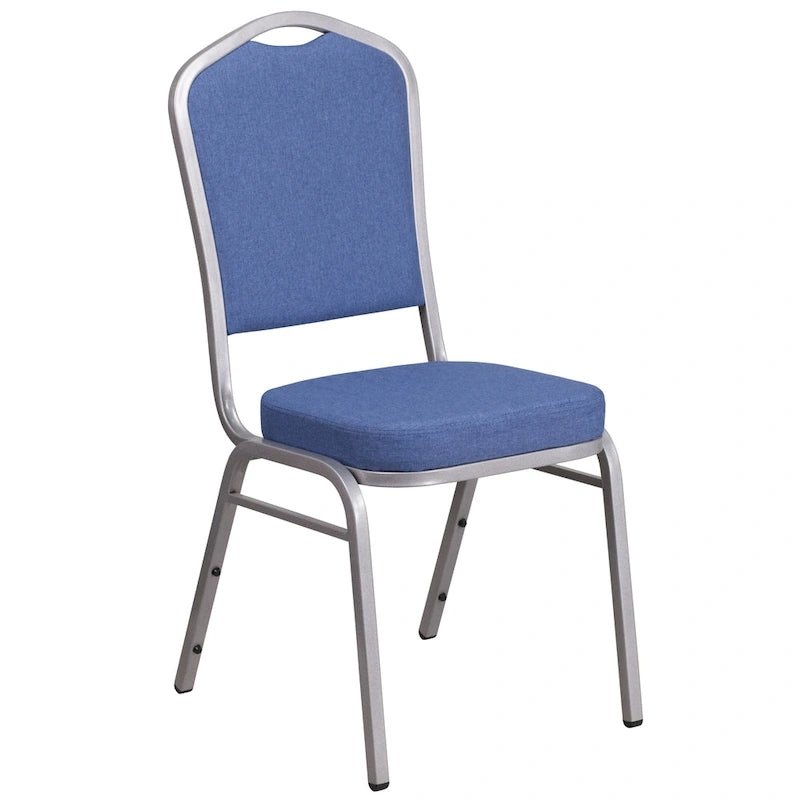 Steel/ Blue Fabric Crown Back Stacking Banquet Chair (Set of 4)