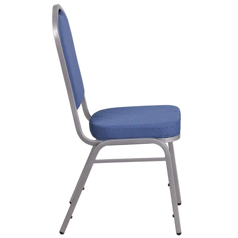 Steel/ Blue Fabric Crown Back Stacking Banquet Chair (Set of 4)