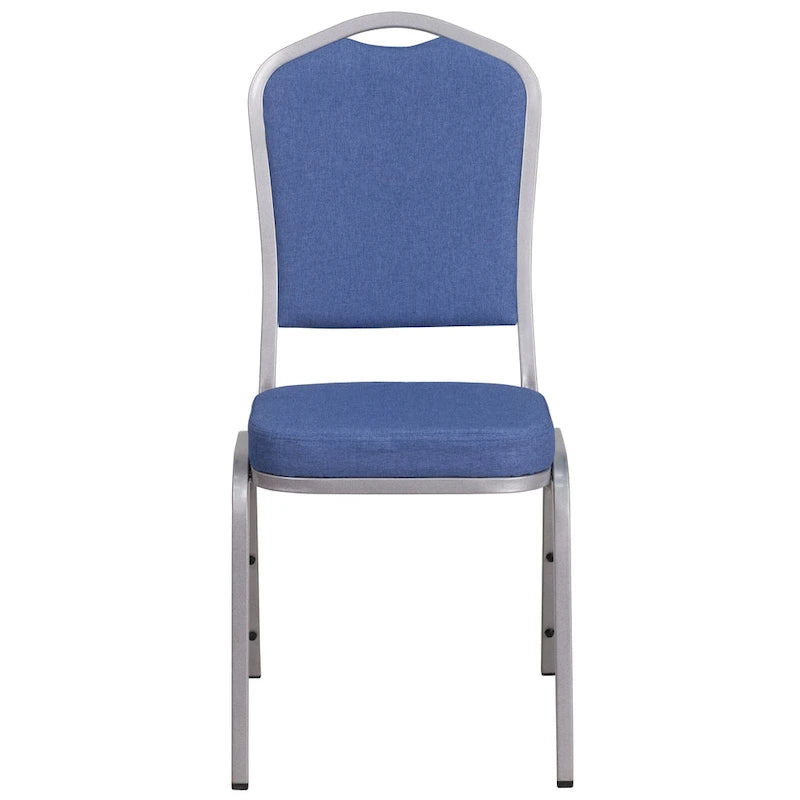 Steel/ Blue Fabric Crown Back Stacking Banquet Chair (Set of 4)