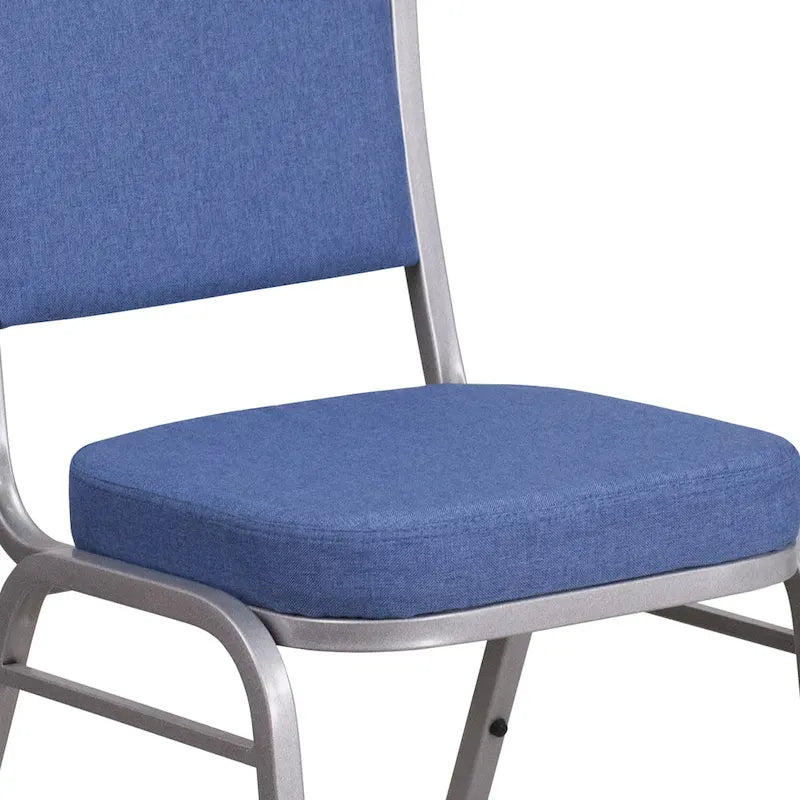 Steel/ Blue Fabric Crown Back Stacking Banquet Chair (Set of 4)