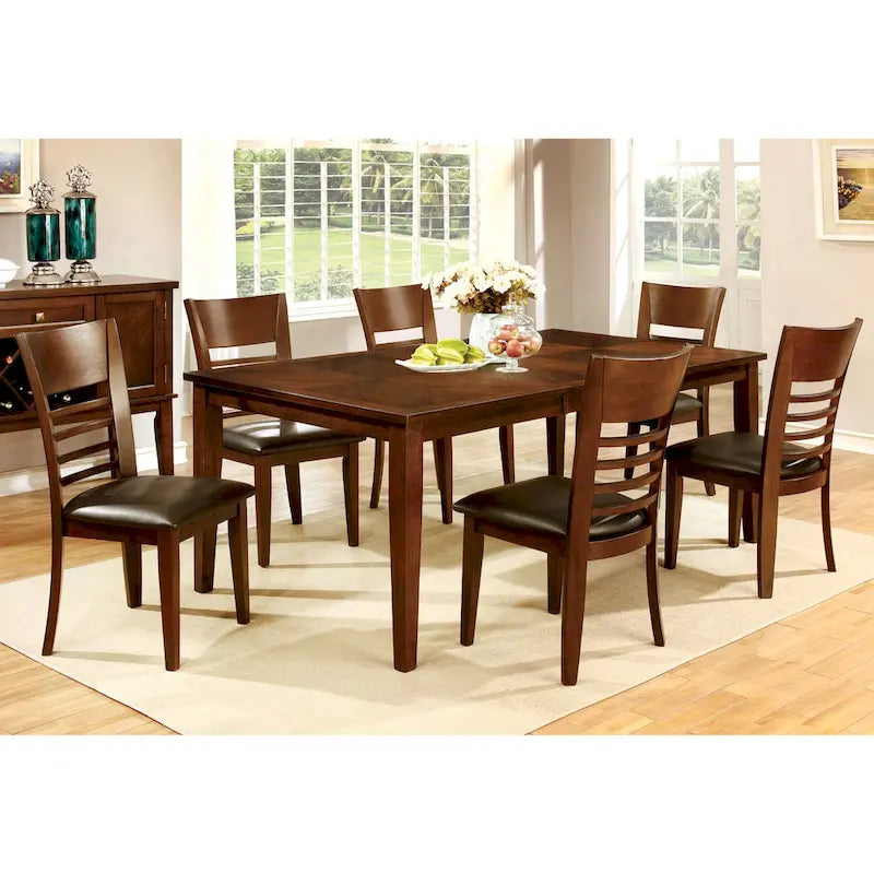 Furniture of America Pons Cherry 78-inch Wood Expandable Dining Table