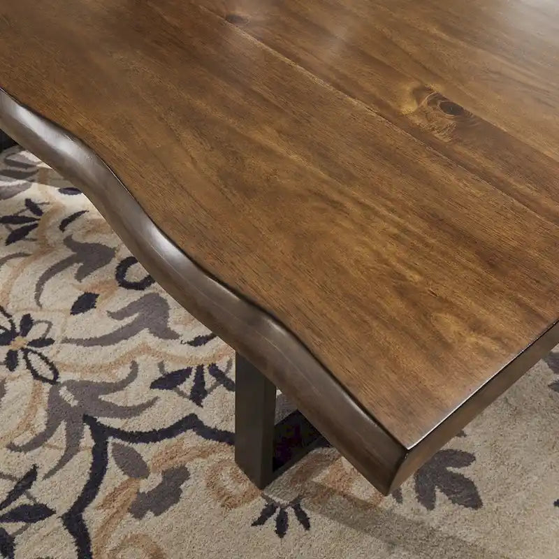 Banyan Live Edge Wood and Metal Sled Base Dining Table by iNSPIRE Q Artisan