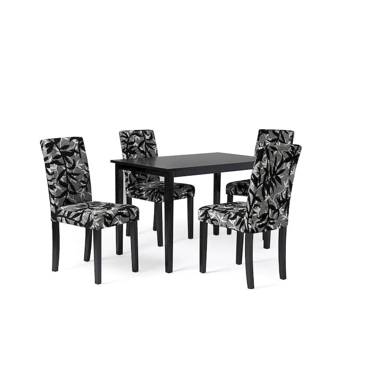 Simple Living Parson Black and Silver 5-Piece Dining Table and Chairs Set