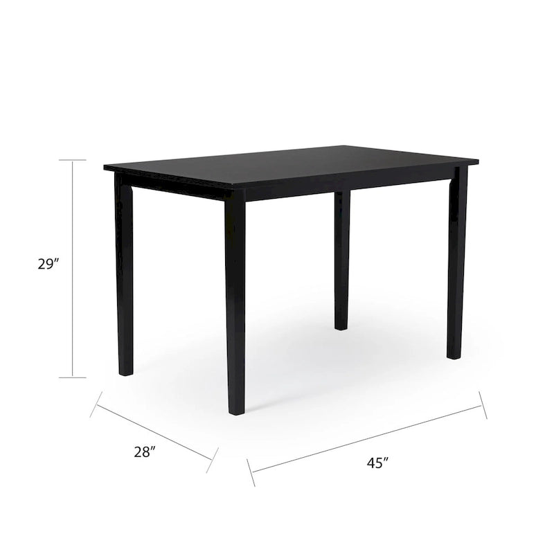 Simple Living Parson Black and Silver 5-Piece Dining Table and Chairs Set