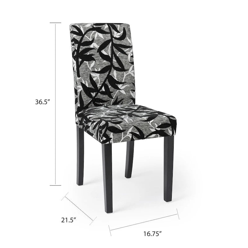 Simple Living Parson Black and Silver 5-Piece Dining Table and Chairs Set