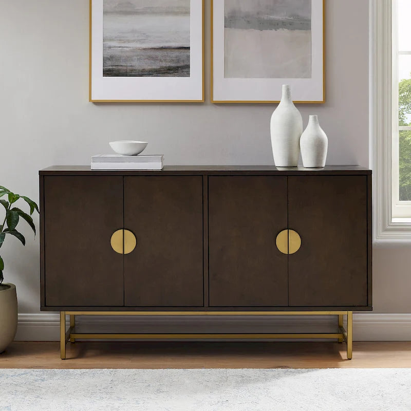 Crosley Blair Sideboard Dark Brown/Gold