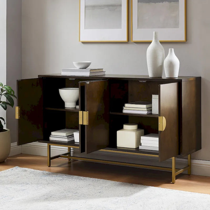 Crosley Blair Sideboard Dark Brown/Gold