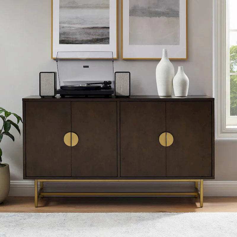 Crosley Blair Sideboard Dark Brown/Gold