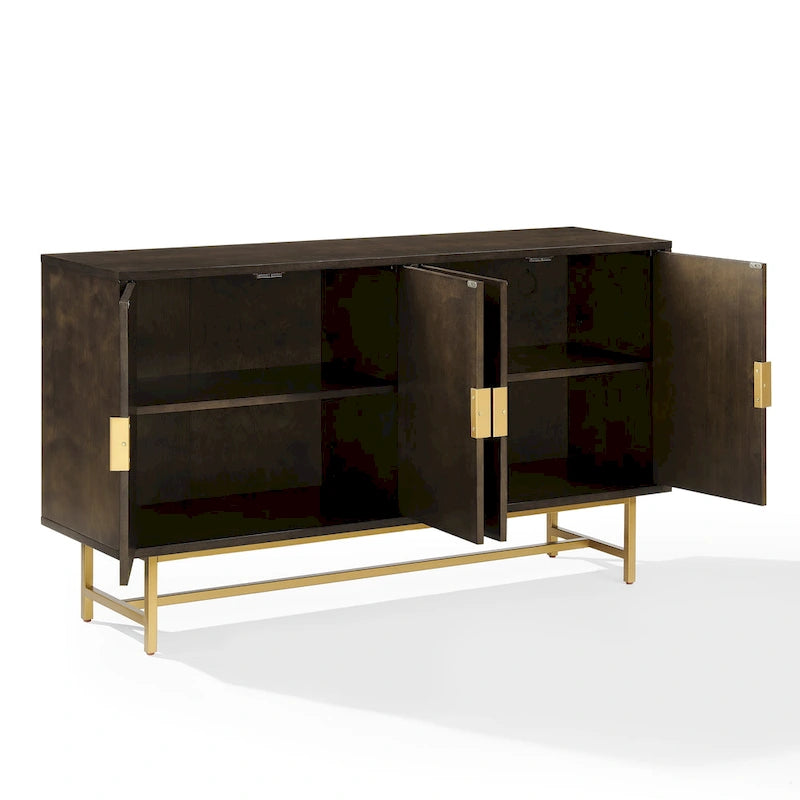Crosley Blair Sideboard Dark Brown/Gold