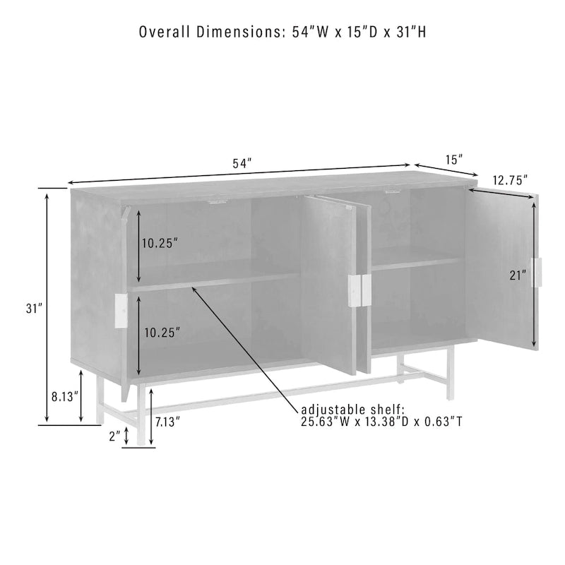 Crosley Blair Sideboard Dark Brown/Gold