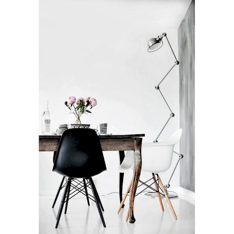 Set of 2 Modern Side Dining Chair Color With Dark Black Wood Legs For Kitchen Eiffel Dowel Work Office Restaurant