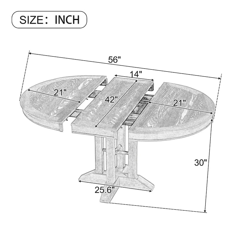 Dining Table Extendable Round Table
