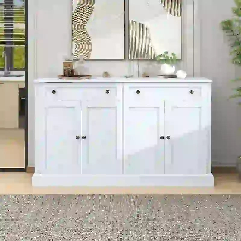 Kitchen Sideboard Buffet Cabinet with 2 Drawers and 4 Doors