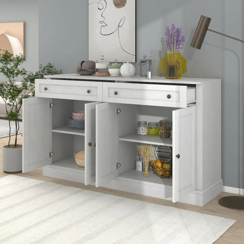 Kitchen Sideboard Buffet Cabinet with 2 Drawers and 4 Doors
