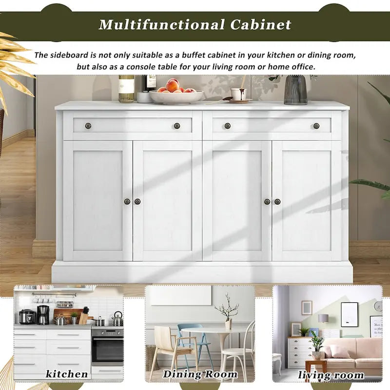 Kitchen Sideboard Buffet Cabinet with 2 Drawers and 4 Doors