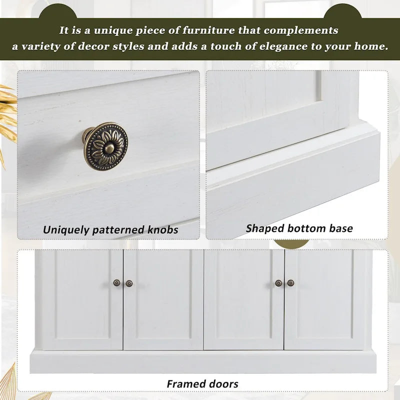 Kitchen Sideboard Buffet Cabinet with 2 Drawers and 4 Doors