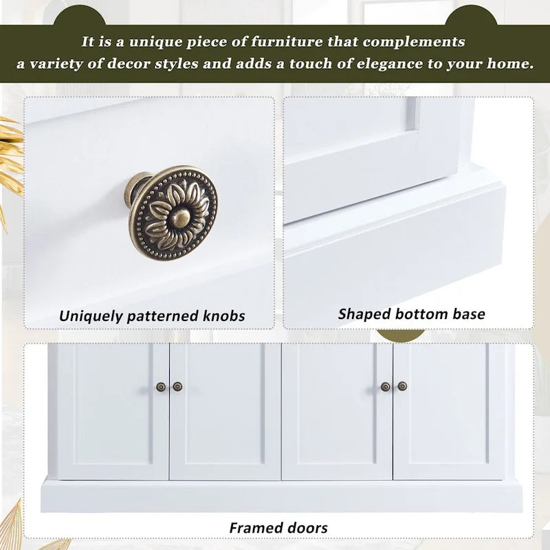 Kitchen Sideboard Buffet Cabinet with 2 Drawers and 4 Doors