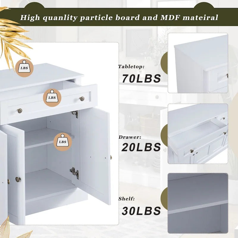 Kitchen Sideboard Buffet Cabinet with 2 Drawers and 4 Doors