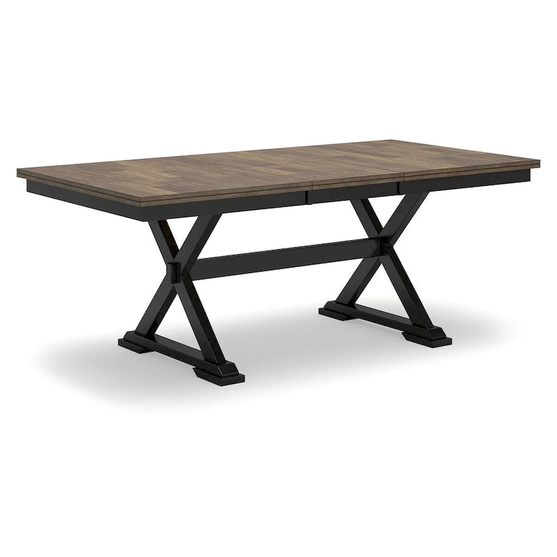 Signature Design by Ashley Wildenauer Brown/Black Dining Extension Table - 40  W x 78  D x 30.13  H