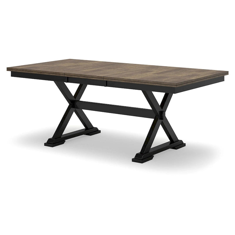 Signature Design by Ashley Wildenauer Brown/Black Dining Extension Table - 40  W x 78  D x 30.13  H