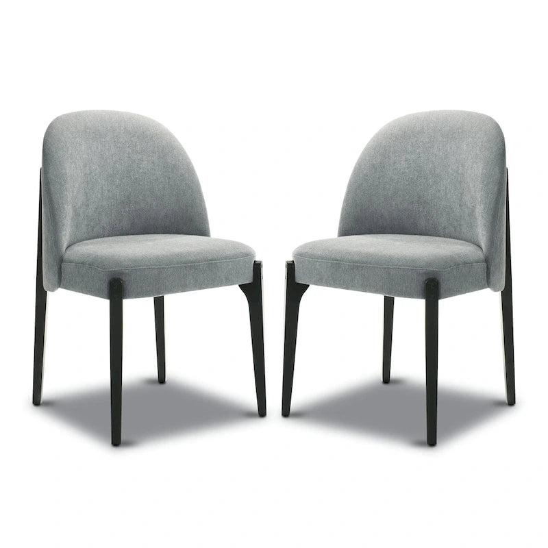 Poly & Bark Pietta Dining Chair (Set of 2) - Durable Fabric with Solid Wood Legs
