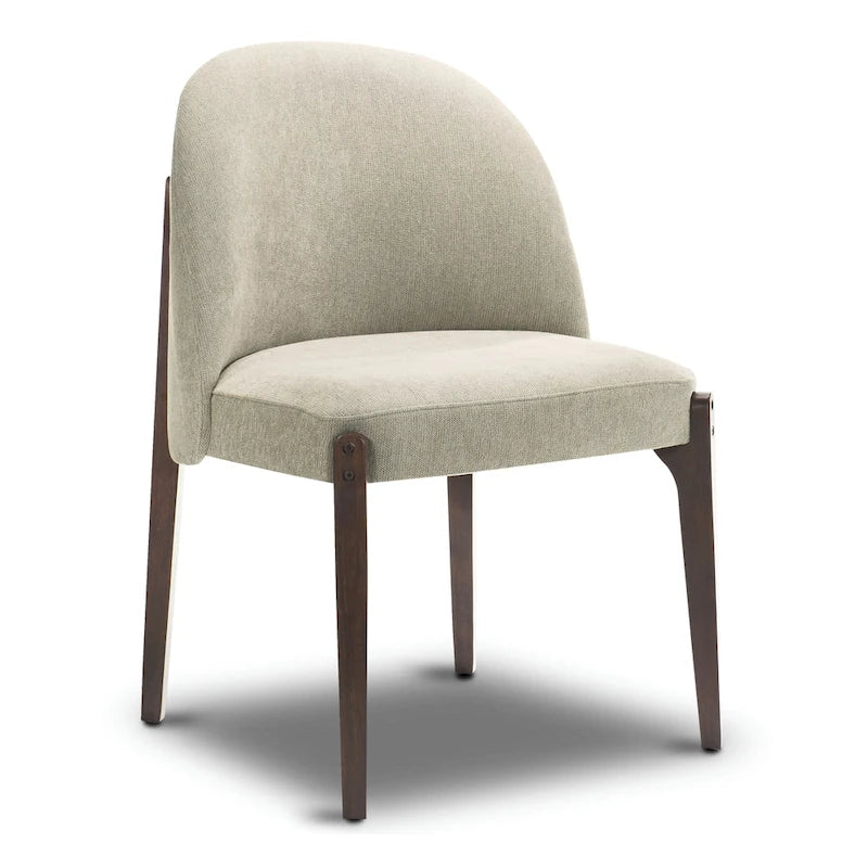 Poly & Bark Pietta Dining Chair (Set of 2) - Durable Fabric with Solid Wood Legs