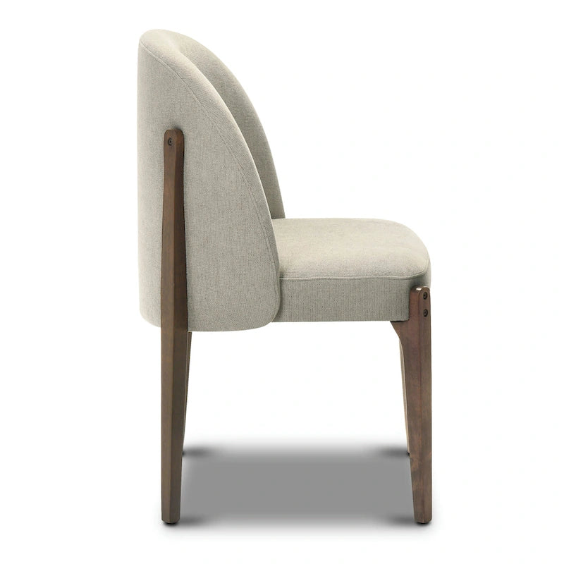Poly & Bark Pietta Dining Chair (Set of 2) - Durable Fabric with Solid Wood Legs