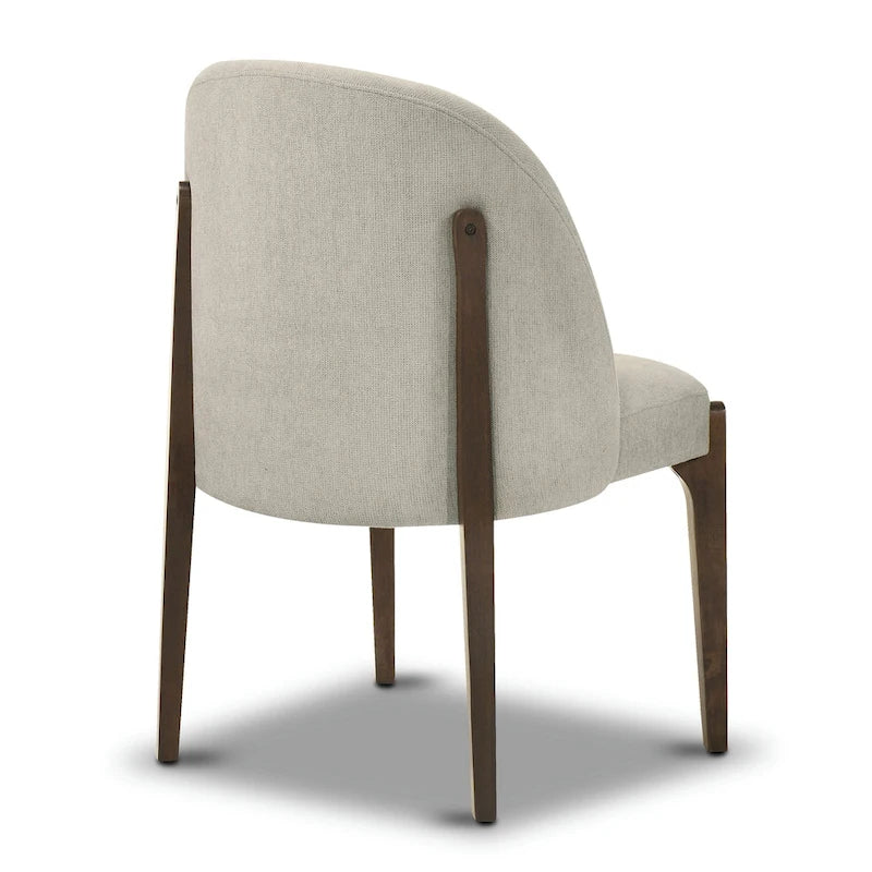 Poly & Bark Pietta Dining Chair (Set of 2) - Durable Fabric with Solid Wood Legs