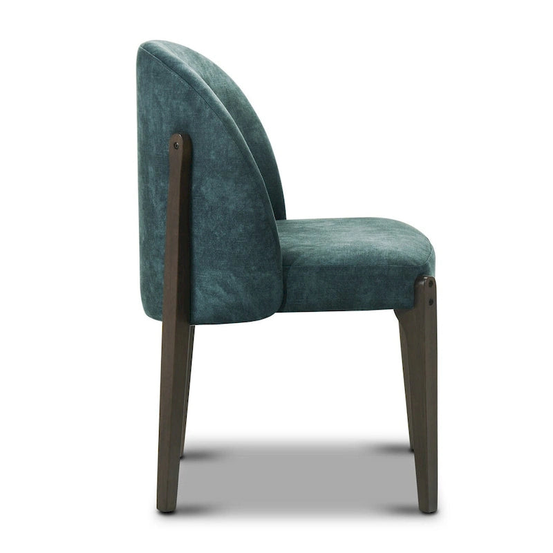 Poly & Bark Pietta Dining Chair (Set of 2) - Durable Fabric with Solid Wood Legs