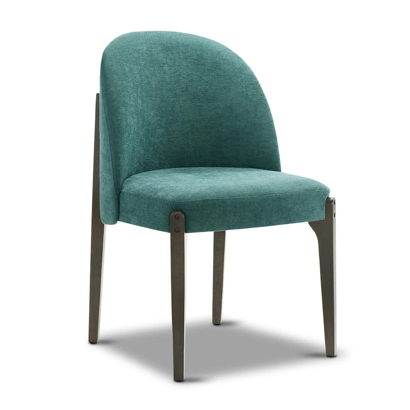 Poly & Bark Pietta Dining Chair (Set of 2) - Durable Fabric with Solid Wood Legs