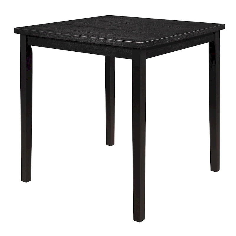 Rina 36 Inch Counter Height Table, 4 Seater Square Top, Black Solid Wood