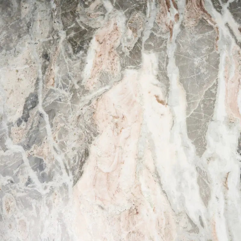 Allyson Round Medium Brown w/ Pink Marble Pedestal Dining Table - 42.0L x 42.0W x 30.0H