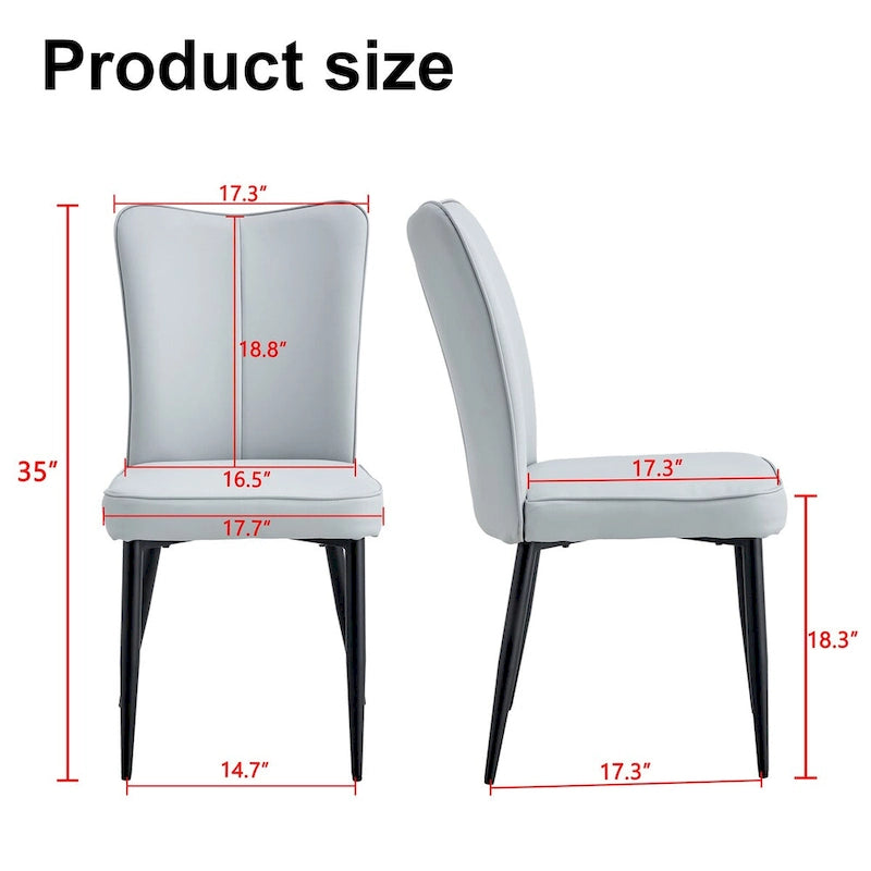 Modern Dining Chairs Set of 4 PU Leather Kitchen Upholstered Chairs