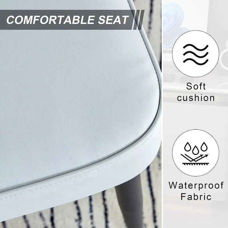 Modern Dining Chairs Set of 4 PU Leather Kitchen Upholstered Chairs