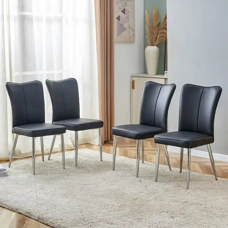 Modern Dining Chairs Set of 4 PU Leather Kitchen Upholstered Chairs