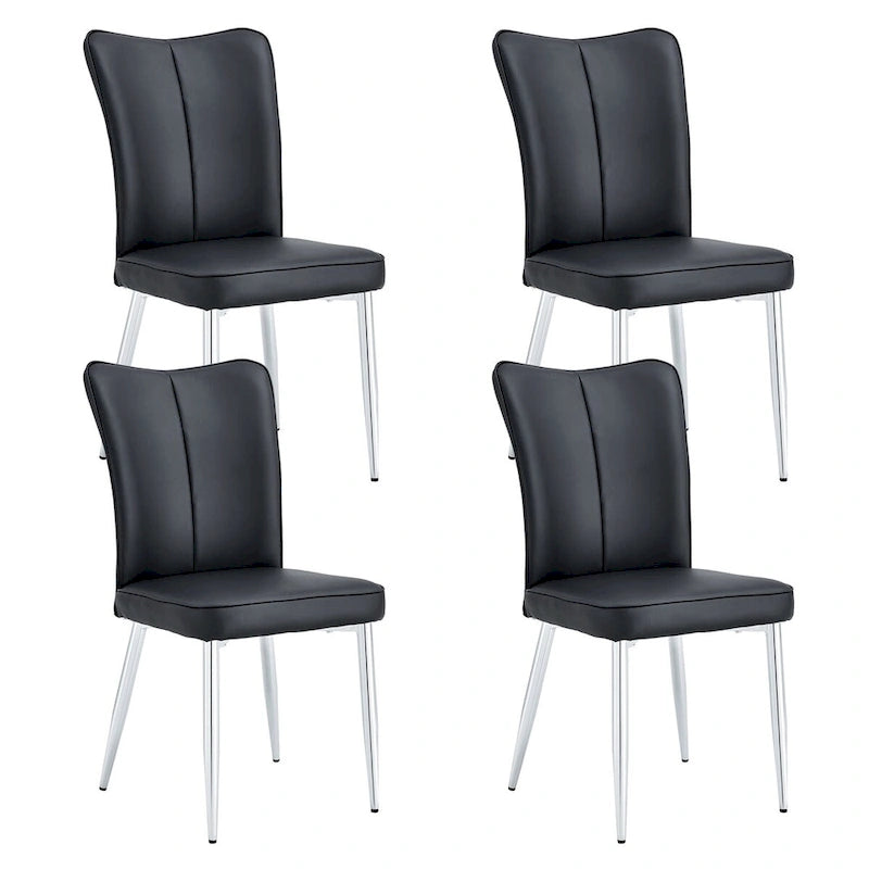 Modern Dining Chairs Set of 4 PU Leather Kitchen Upholstered Chairs