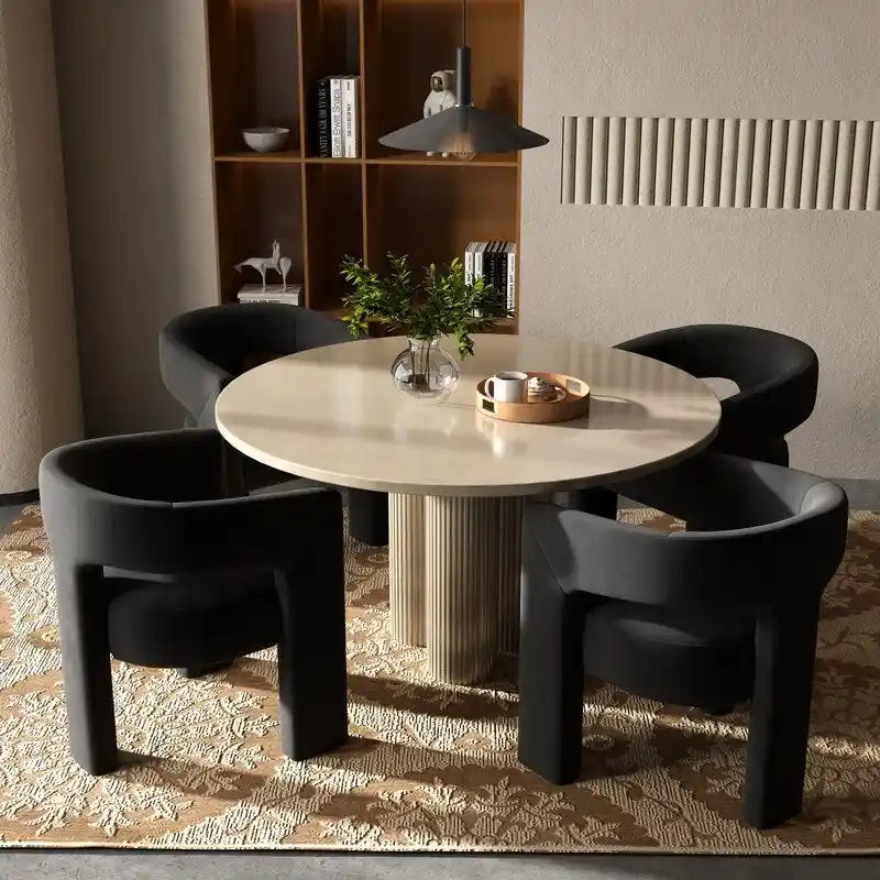 SEYNAR Modern Glam Velvet Upholstered Dining Chair, Open-Back Accent Chair Set of 4