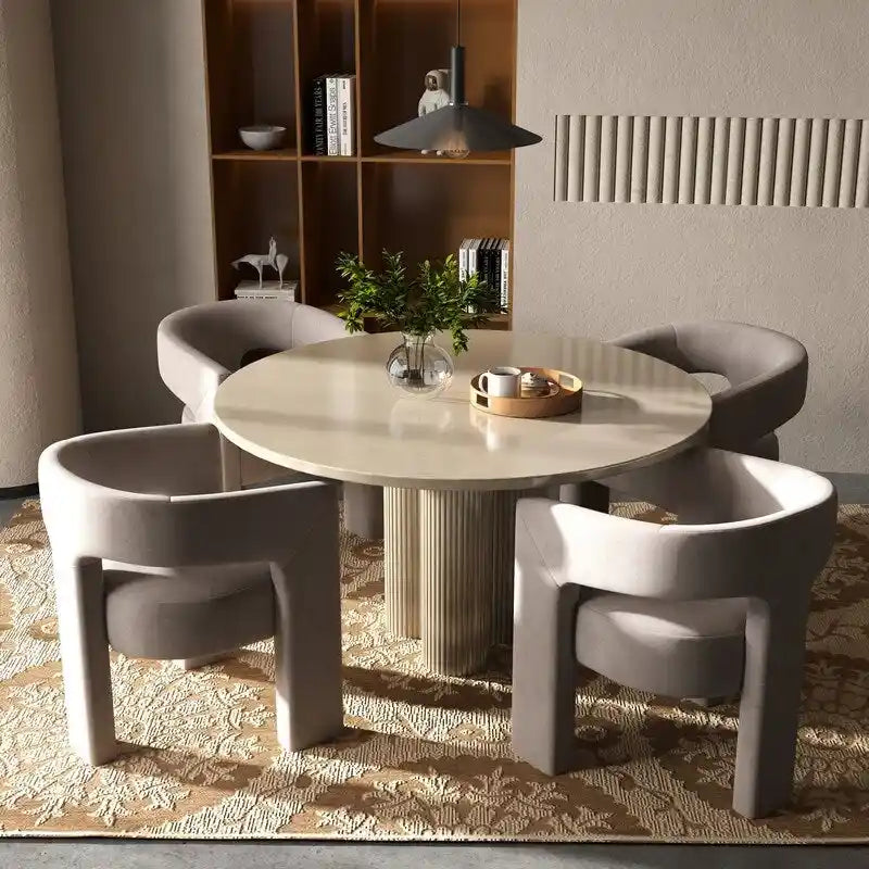 SEYNAR Modern Glam Velvet Upholstered Dining Chair, Open-Back Accent Chair Set of 4