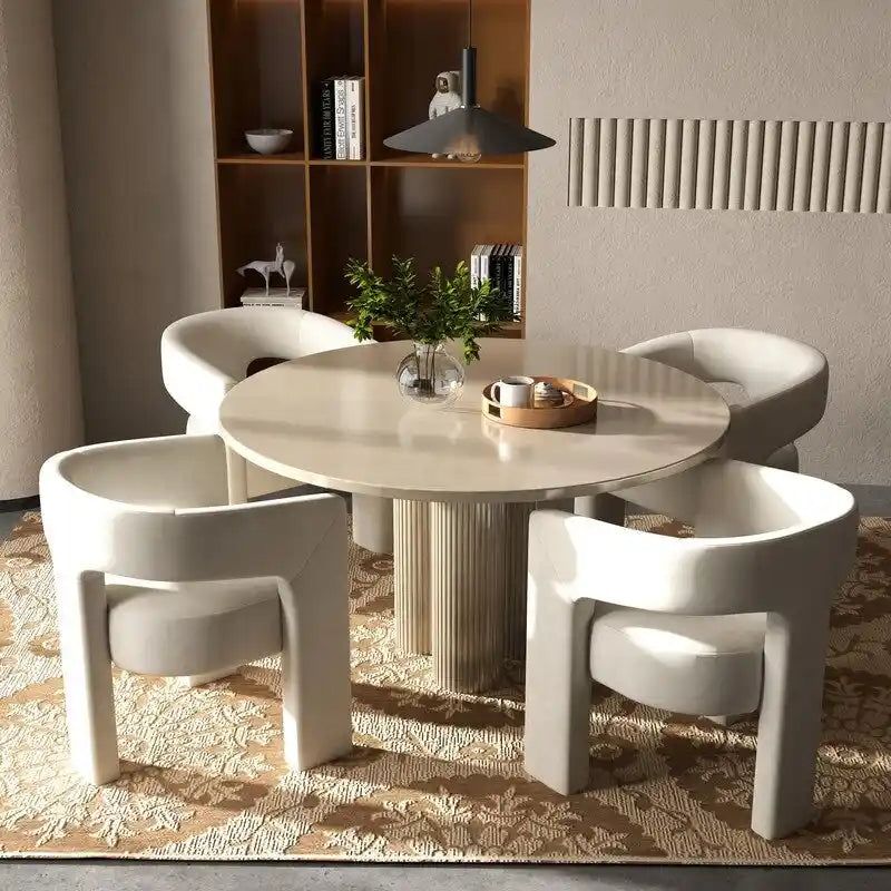 SEYNAR Modern Glam Velvet Upholstered Dining Chair, Open-Back Accent Chair Set of 4