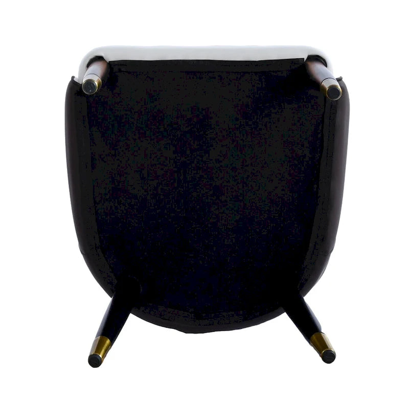 Modern PU Leather Set of 2 Dining Chairs with Metal Legs