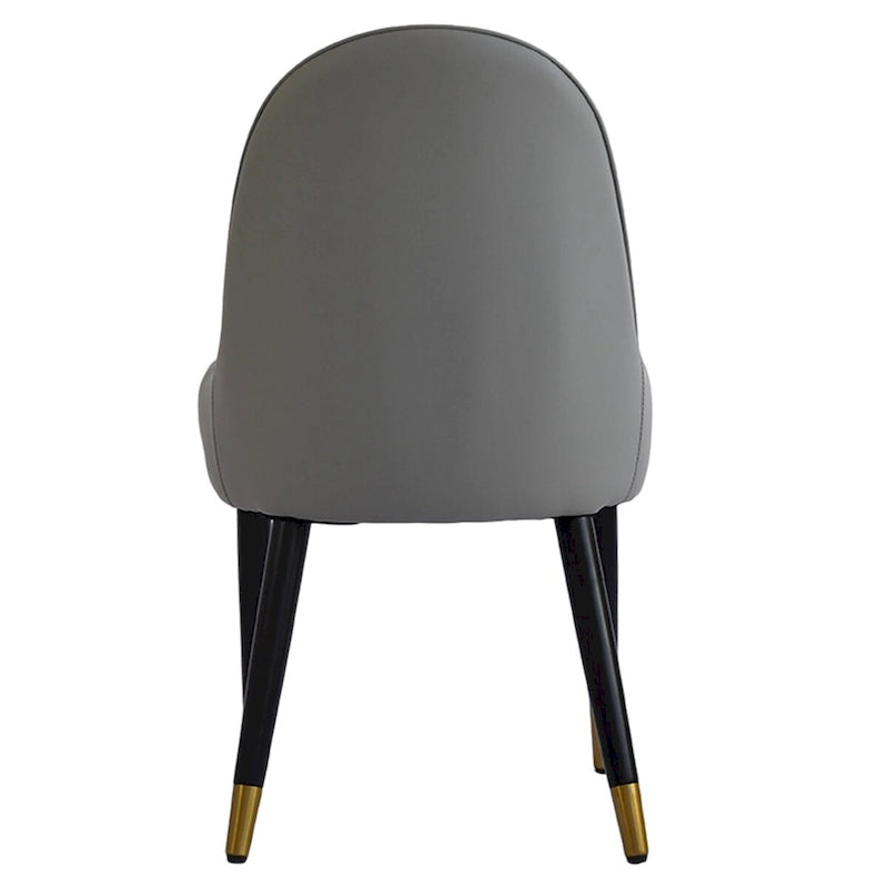Modern PU Leather Set of 2 Dining Chairs with Metal Legs