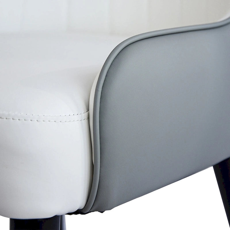 Modern PU Leather Set of 2 Dining Chairs with Metal Legs