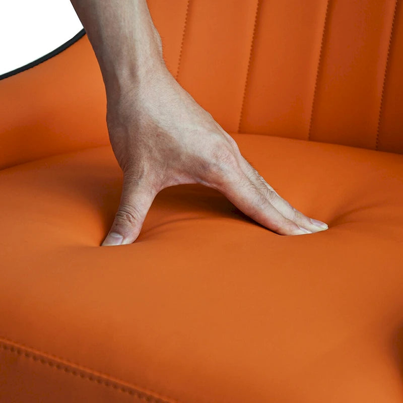 Modern PU Leather Set of 2 Dining Chairs with Metal Legs