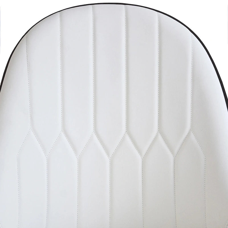 Modern PU Leather Set of 2 Dining Chairs with Metal Legs